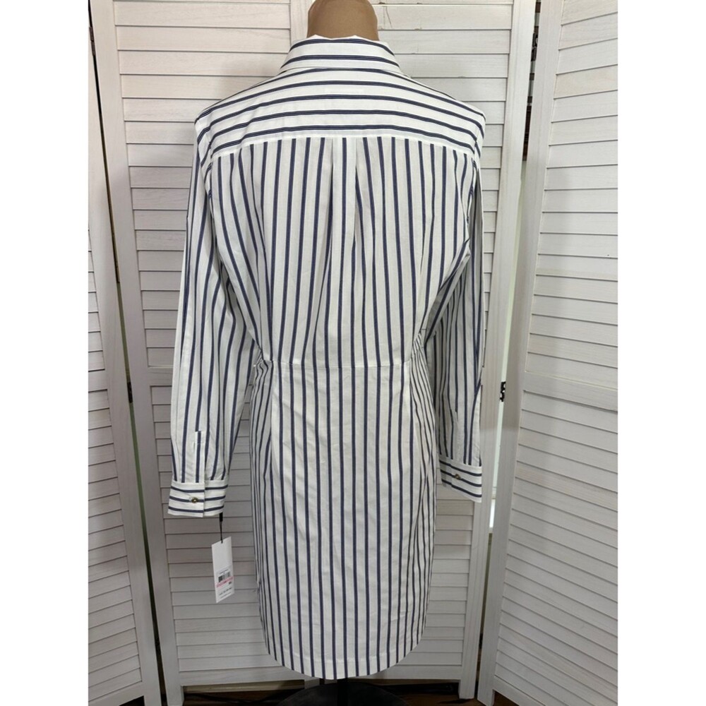 Calvin Kline Blue Stripe Cotton Shirt Dress Size 10 NWT - Picture 8 of 13